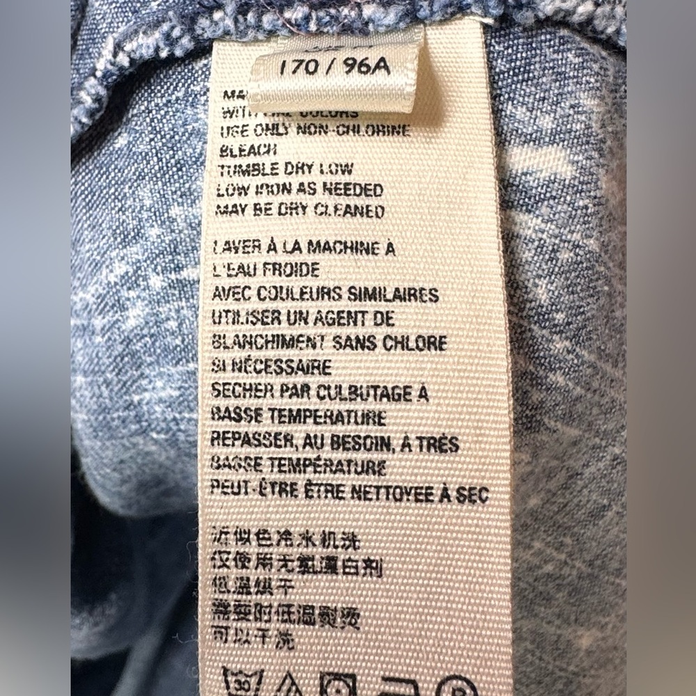 Free People Ainsley Denim Top in Indigo- Size Medium - Picture 6 of 7